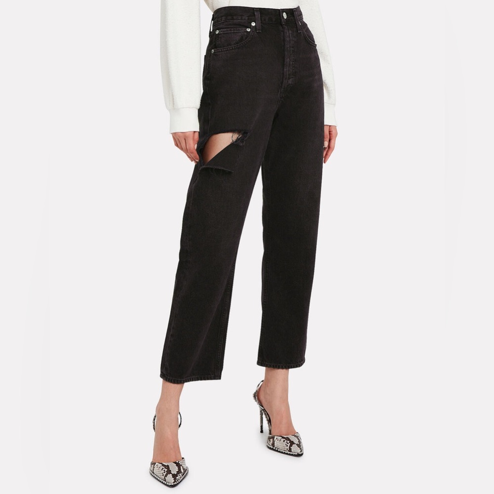 AGOLDE 90’s High Rise Loose Jeans black ripped